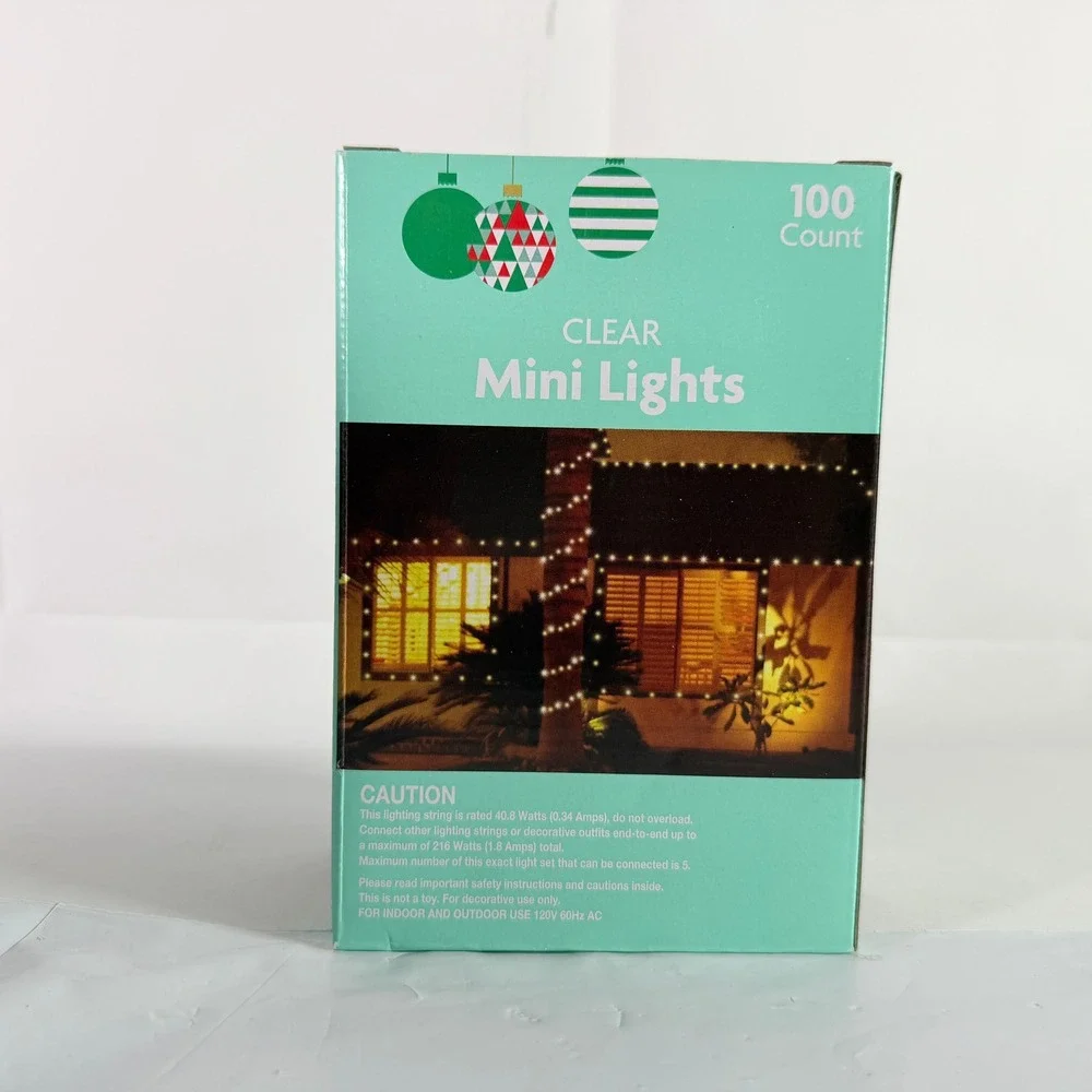 100 CT Clear Mini Lights Christmas Holiday Indoor Outdoor String Lot of 3